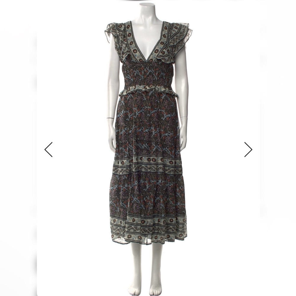 Sea New York Unique Paisley/Floral Print Midi/Maxi Dress